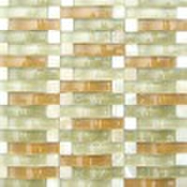 Arched crystal glass blend stone mosaic