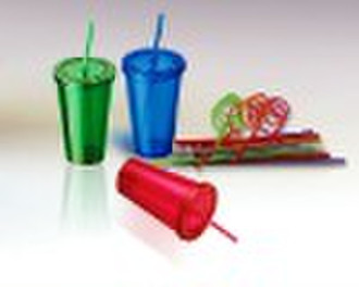 16oz double wall acrylic straw cup