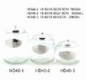 GLASS STORAGE JAR WITH METAL LID