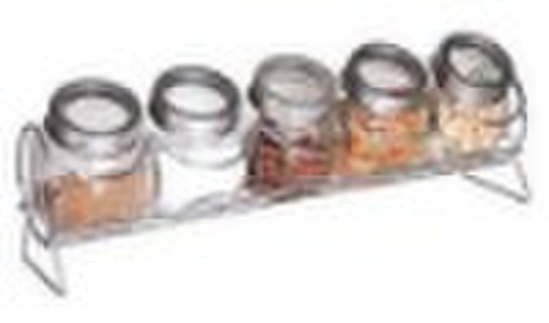 8310 5Pcs  glass bottle rack set