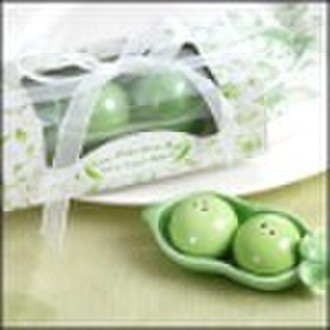 wedding favor--Two Peas in a Pod - Ceramic Salt &a