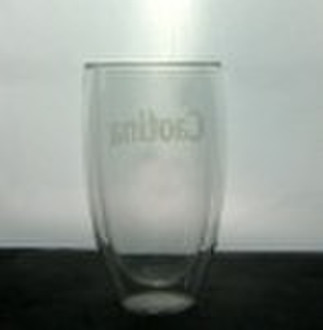 400ml double wall glass cup