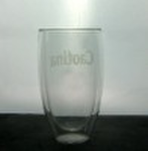400ml double wall glass cup