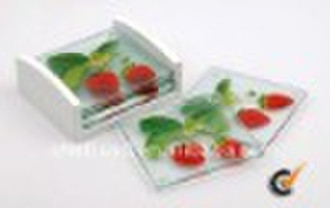 Glass Coaster Set-leaves