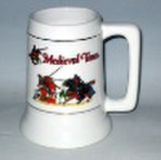 20OZ BEER MUG WITH DECAL WITH GOLD RIM