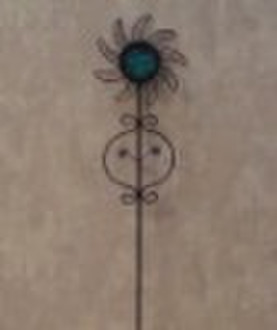 metal garden sticker with glass decor