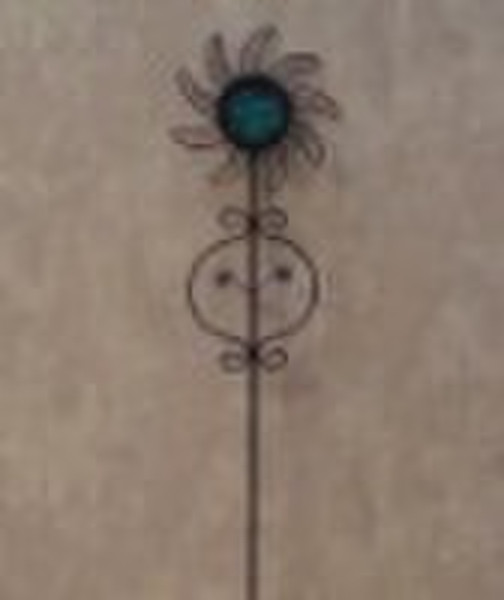 metal garden sticker with glass decor