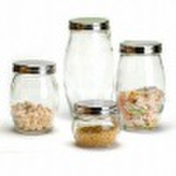 Glass storage jar