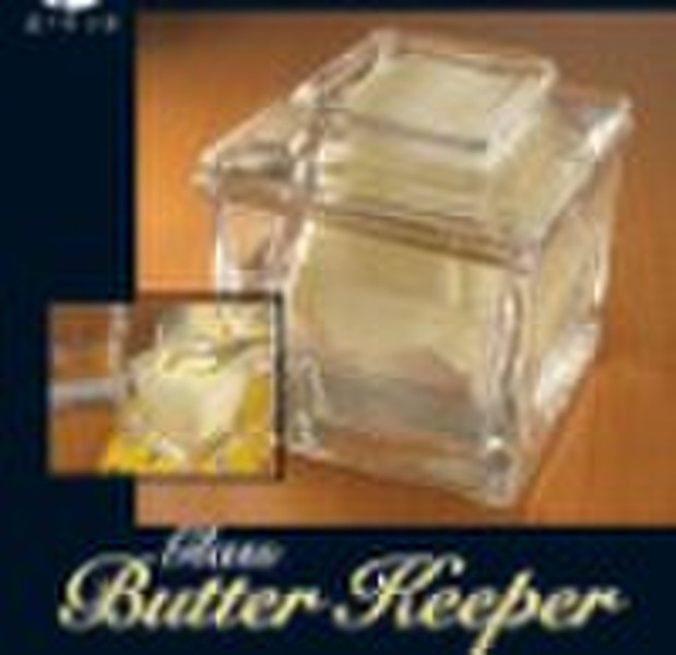 square glass butter keeper