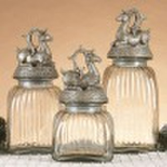 Glass storage jar