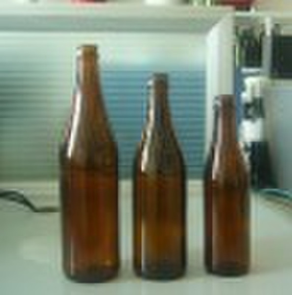 crown cap amber beer bottle (R)
