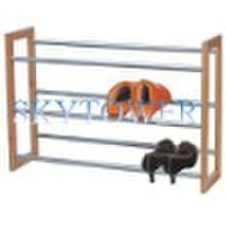 3 TIER EXP SHOE RACK W/WOOD PANEL