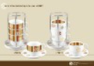 porcelain set of 4 stackable latte set