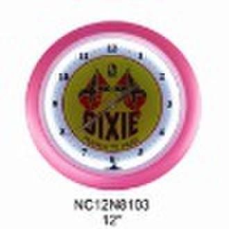 neon wall clock