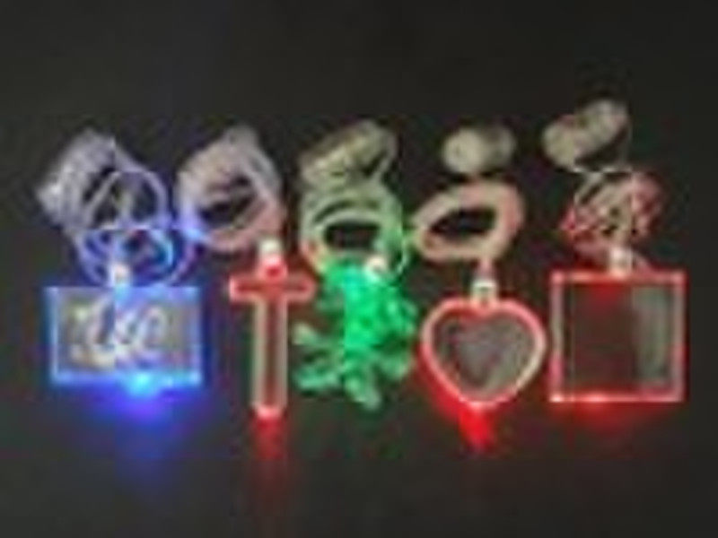 LED blinking ps plastic necklace