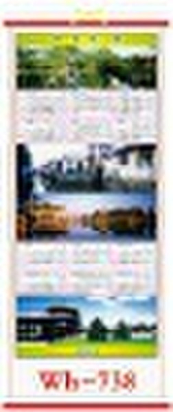 paper calendar /wooden calendar/ cane wallscroll c
