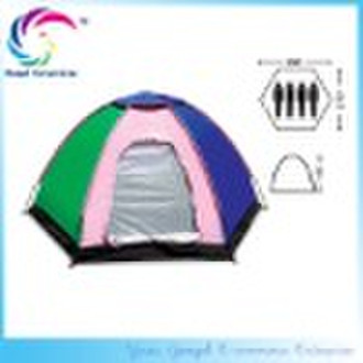 Waterproof Polyester 4-person Hexagon Camping Tent