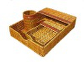 Rattan stationery tray