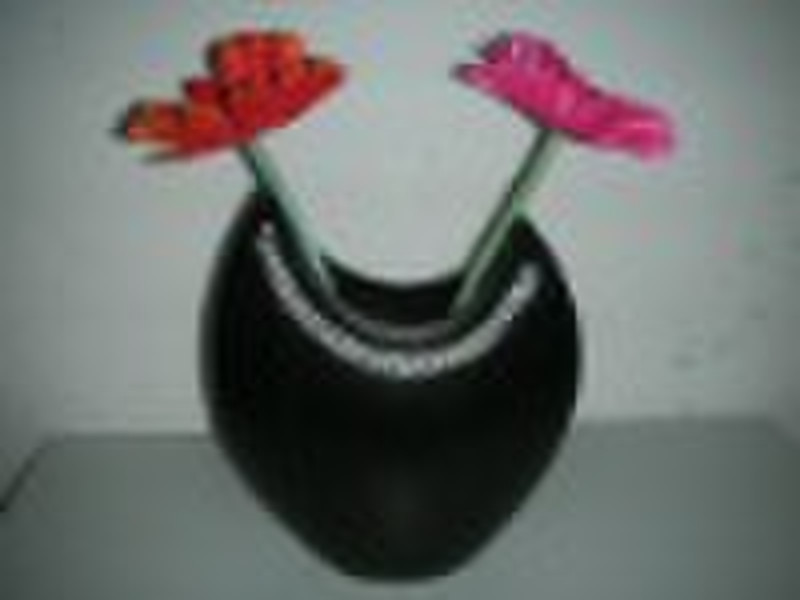 wooden vase with diamonds