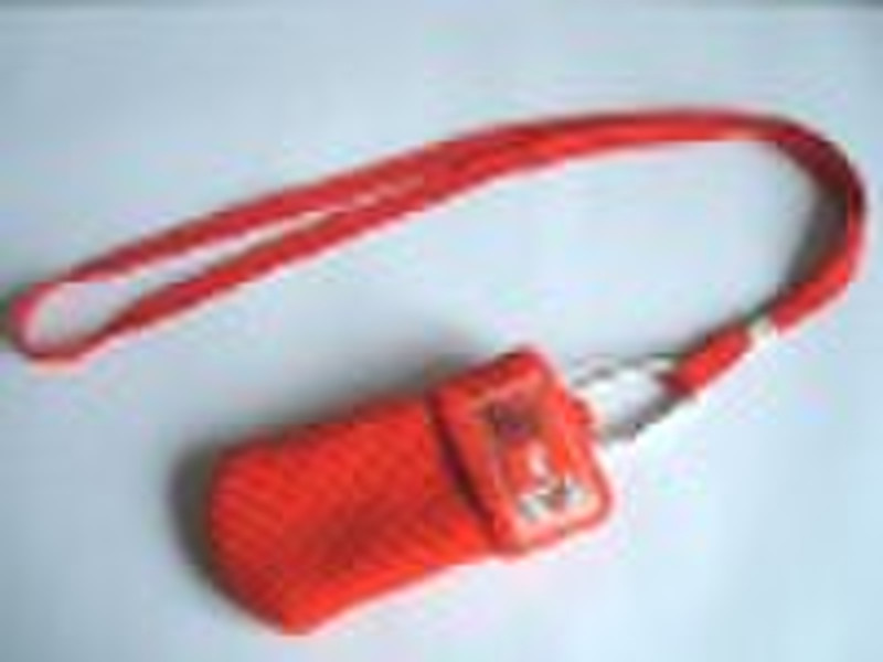 Promotion cell phone pouch with lanyard