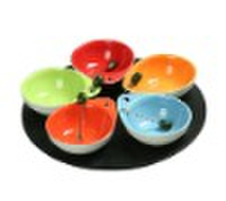 ceramic snack dish set