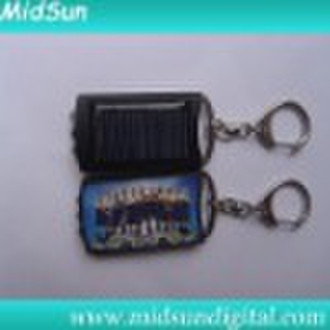 2 leds powered keychain solar flashlight