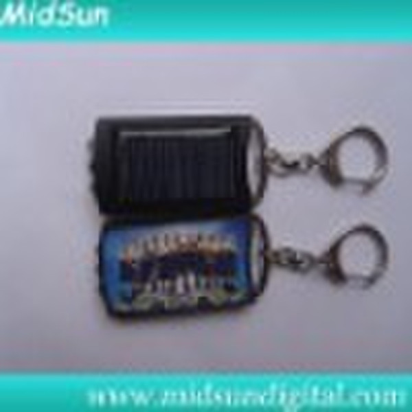 2 leds powered keychain solar flashlight