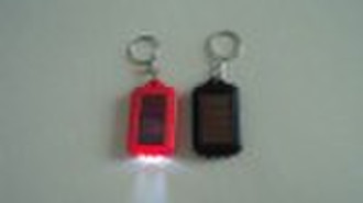 Led solar flashlight keychain