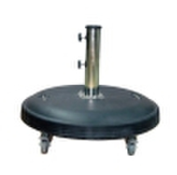 Round Classic Cement Parasol Base with Wheel