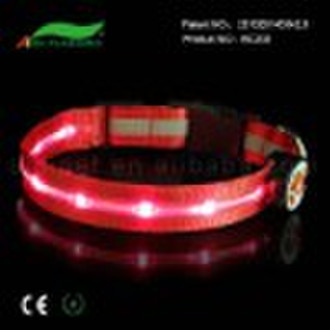 Red pet collars with light