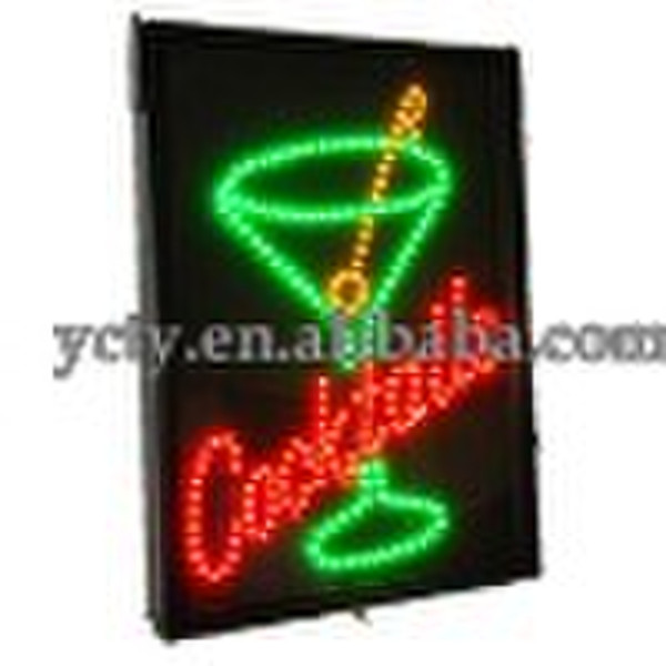 Led  sign with cocktail design