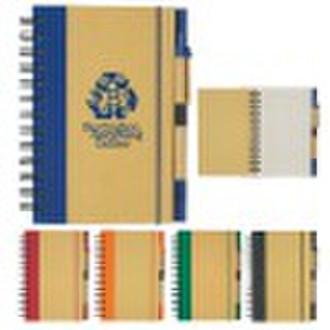 recycled notebook with pen