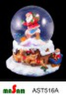 Resin 100mm Snow globe w/LED light