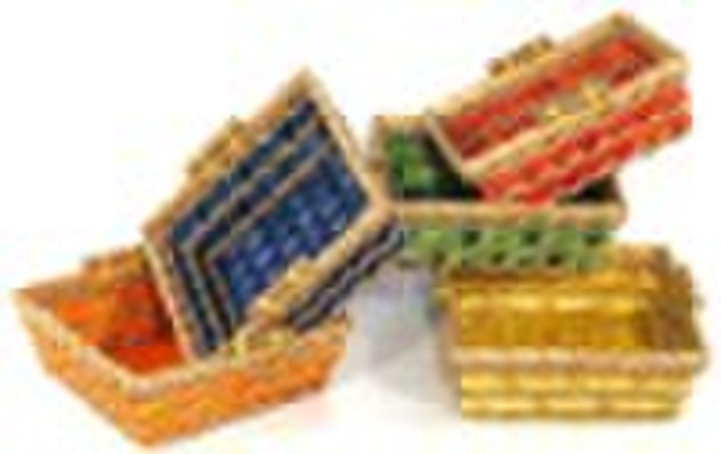 colourful paper rope storage basket