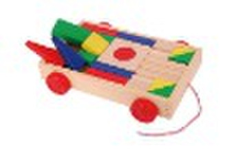 Wooden blocks trailer toy