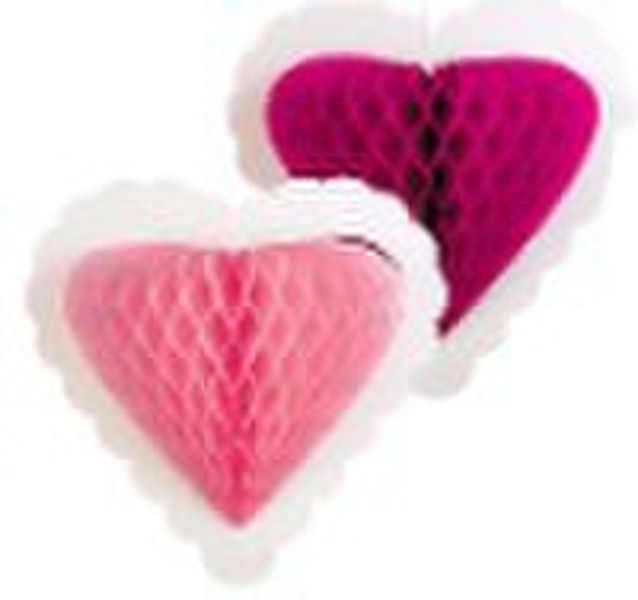 Paper Honeycomb Centerpiece Hanging Heart WM005