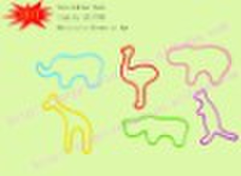 silicone zoo animal shaped silly band and hair ban