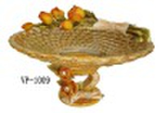 polyresin and glass fruit plate,art vase