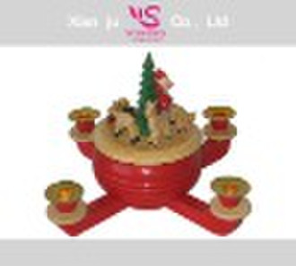 christmas music box with candle holder