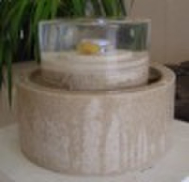 round marble water fountain