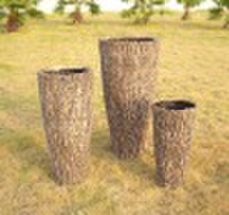 wood finish polystone garden planters
