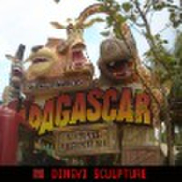 Madagascar animals,theme park Cartoon sculpture