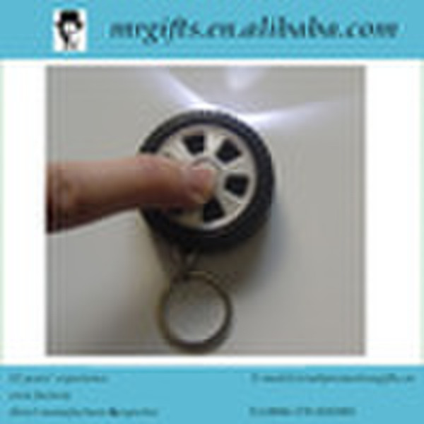 promotional  mini LED tire wheel pocket keychain
