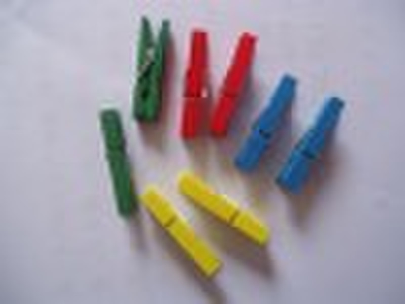 wooden clips with different colours