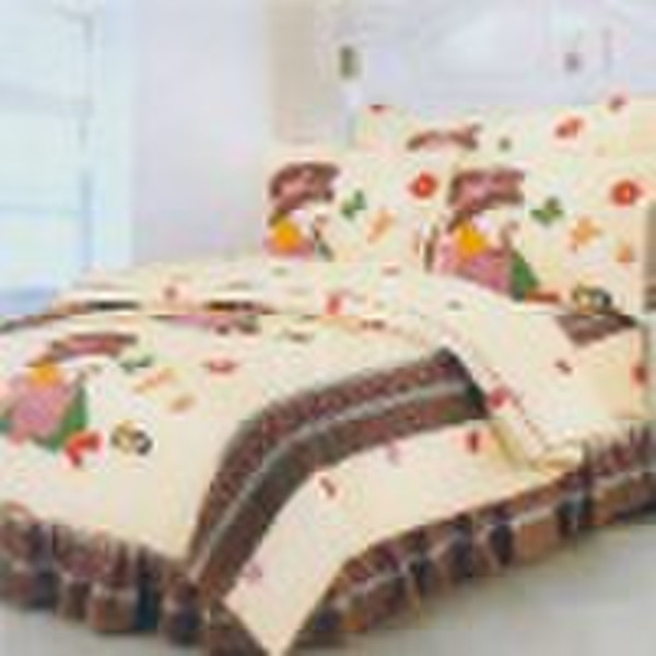 100% cotton lovely printed bedding set 3pcs/4pcs