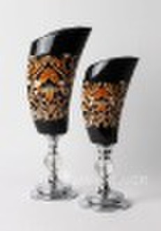 painting ceramic vase,with metal and crystal,craft