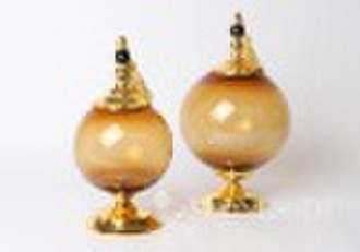 MGA  crystal glass combine metal storage jar home