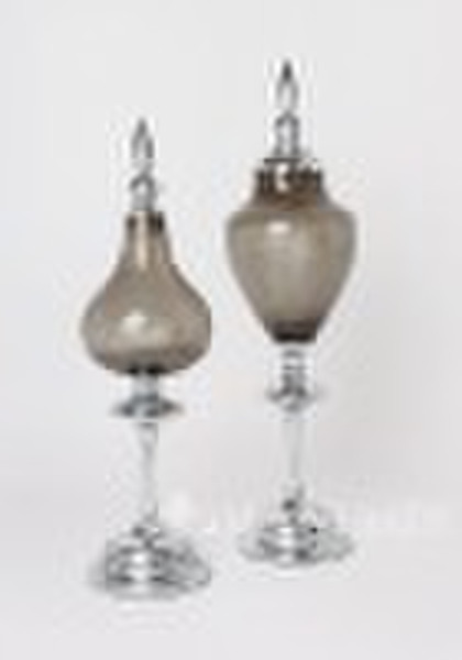 MGA crystal glass combine metal storage jar home d