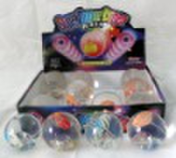 Flashing bouncing ball with 3D fish