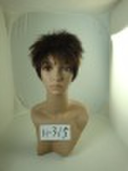short lady's human hair wig